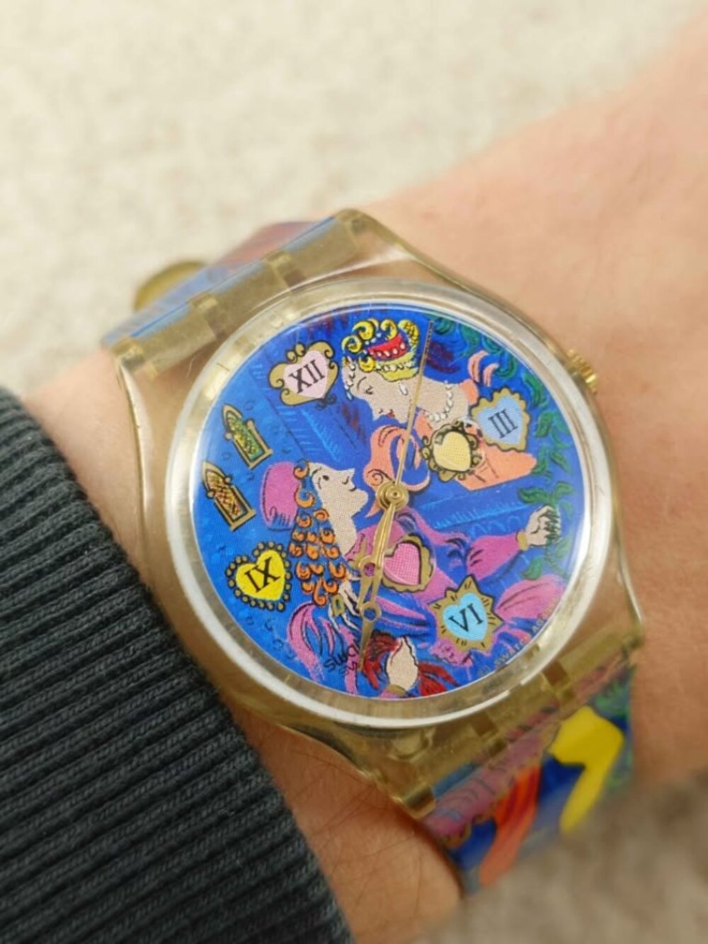 Swatch Unisex Watch Romeo & Juliet GN162 Shakespeare Hearts Vintage Swiss 34mm